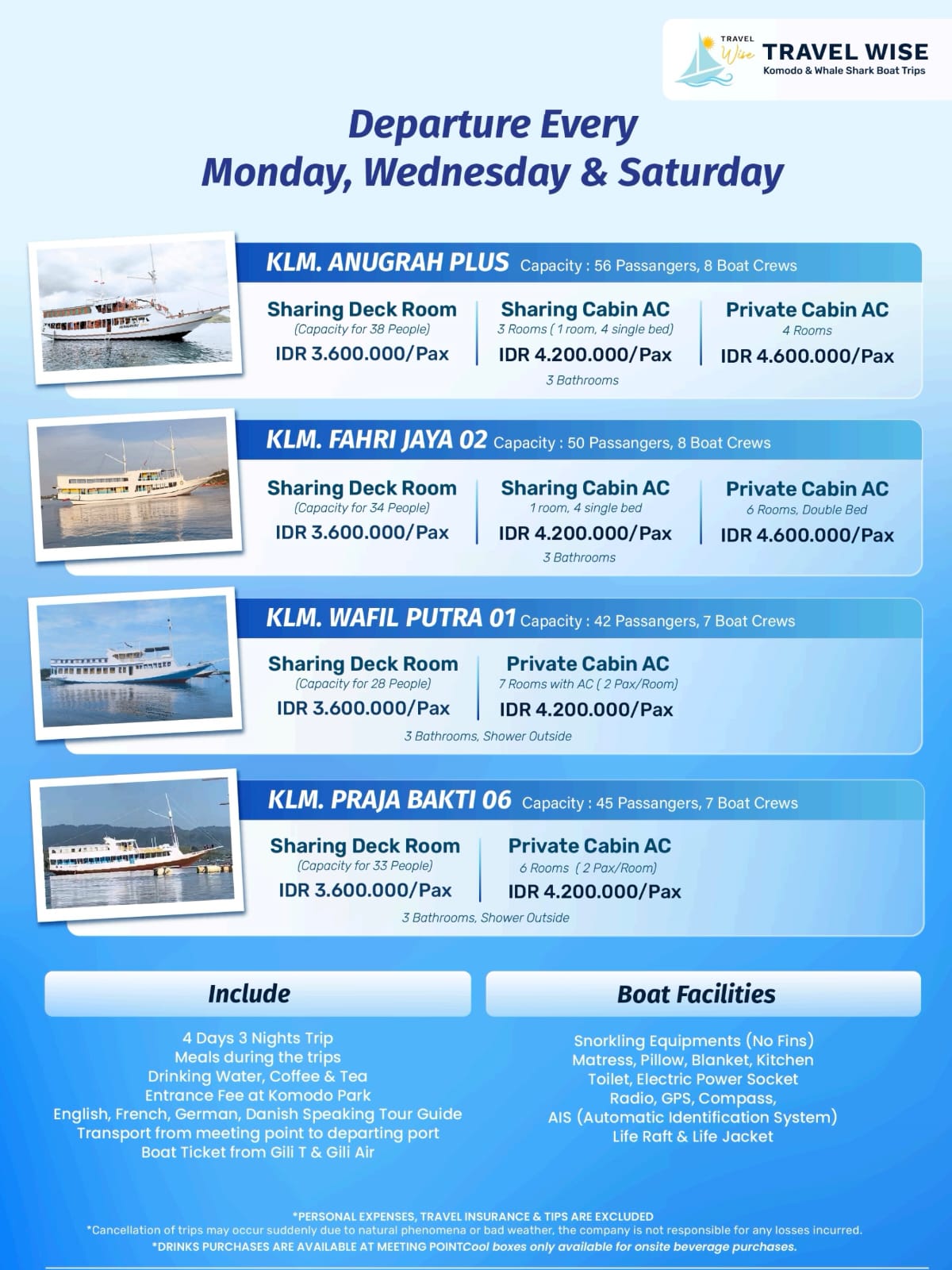 standard boat lombok komodo